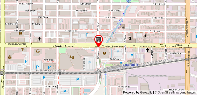Bakersfield Marriott at the Convention Center on maps