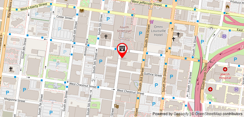 Bản đồ đến Embassy Suites Louisville Downtown