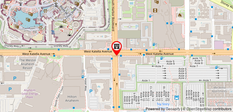Bản đồ đến Hyatt House At Anaheim Resort/convention Center