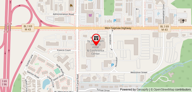 Bản đồ đến Khách sạn Ramada & Conference Center by Wyndham Lansing
