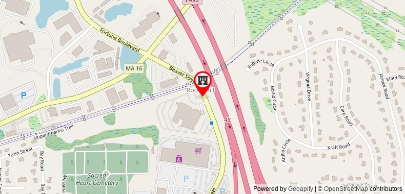 Bản đồ đến Khách sạn DoubleTree by Hilton Boston - Milford