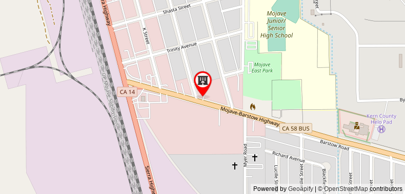 在地图上查看紅頂酒店 - 莫哈韋