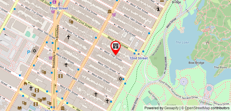 在地图上查看紐約市中央公園溫德姆拉昆塔套房酒店
