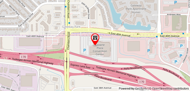 Bản đồ đến Crowne Plaza Denver International Airport
