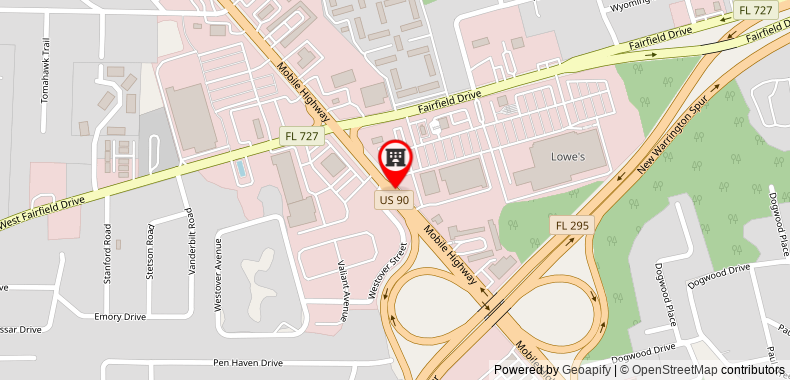 在地图上查看彭薩科拉西溫德姆速8酒店