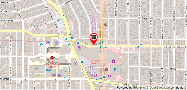 Bản đồ đến Khách sạn Sofitel Los Angeles at Beverly Hills