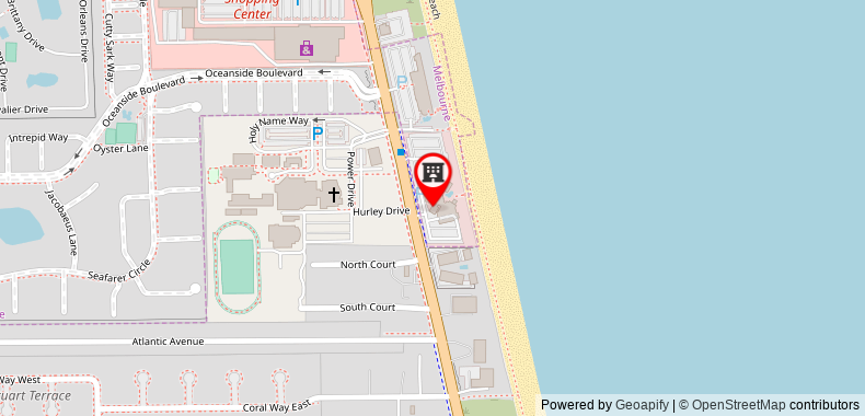 在地图上查看墨爾本海灘海濱希爾頓酒店