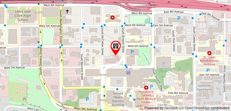Hampton Inn & Suites Spokane Downtown-South on maps