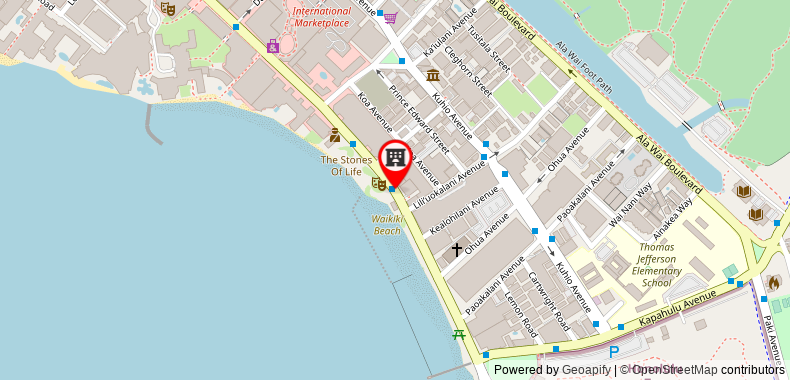 Bản đồ đến Khách sạn Aston Waikiki Circle