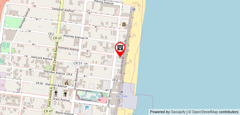 在地图上查看Boardwalk Hotel Charlee & Apartments Beach Hotel Oceanfront