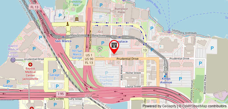 Hampton Inn Jacksonville-Downtown-I-95 on maps