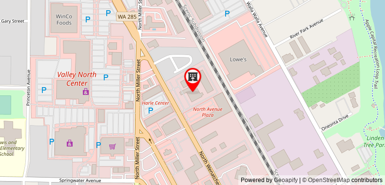 Bản đồ đến Khách sạn Red Lion Wenatchee City Center