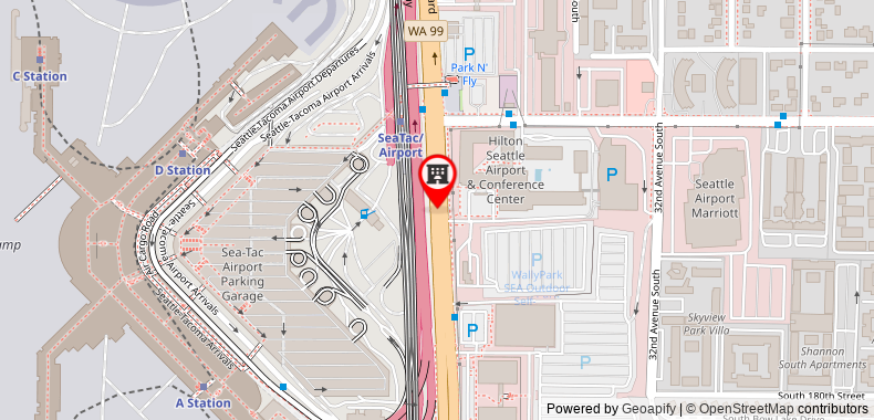 在地图上查看西雅圖機場希爾頓酒店及會議中心
