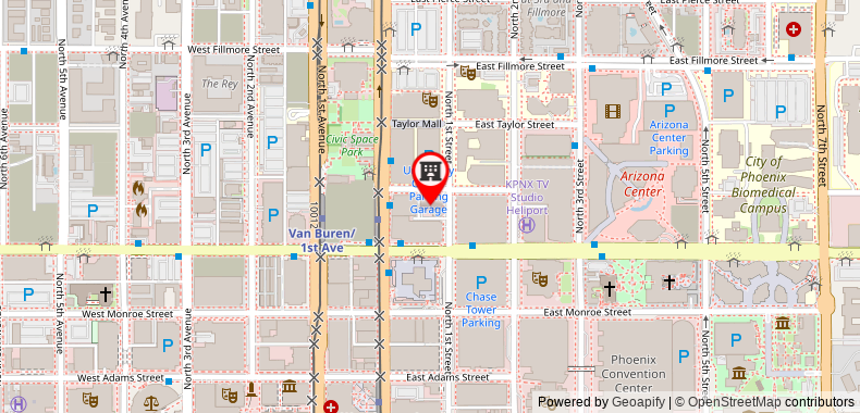 Bản đồ đến Hampton Inn & Suites Phoenix Downtown