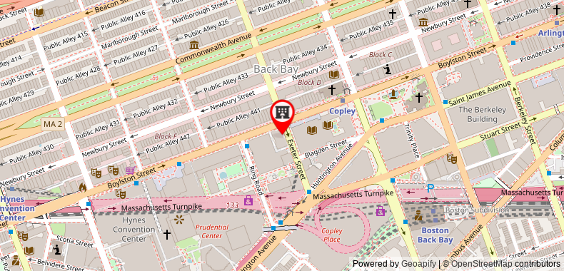 The Lenox Hotel on maps
