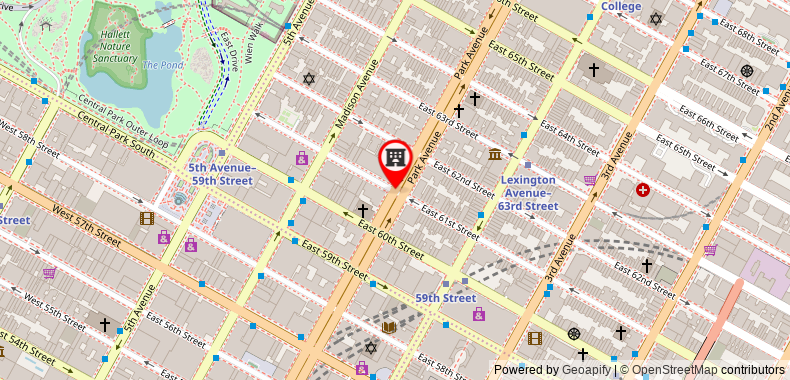 Loews Regency Hotel New York on maps