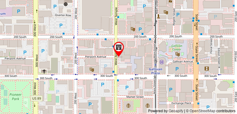 Bản đồ đến Hilton Salt Lake City Center