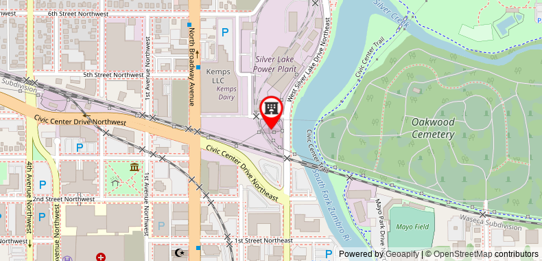 Bản đồ đến KRB Apartments Civic Center Rochester