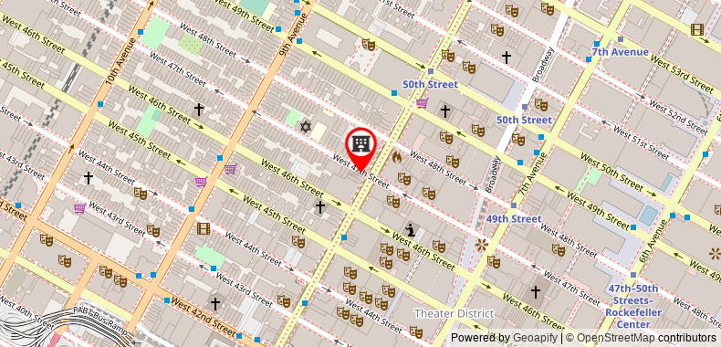 Bản đồ đến Econo Lodge Times Square New York