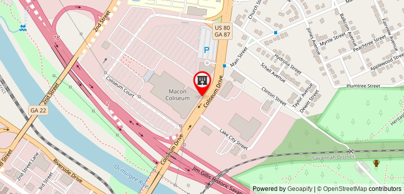 Bản đồ đến Macon Marriott City Center