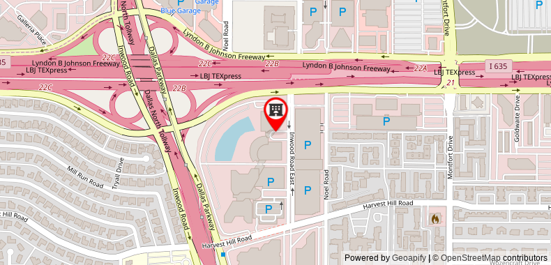 Bản đồ đến Khách sạn Hilton Dallas Lincoln Centre