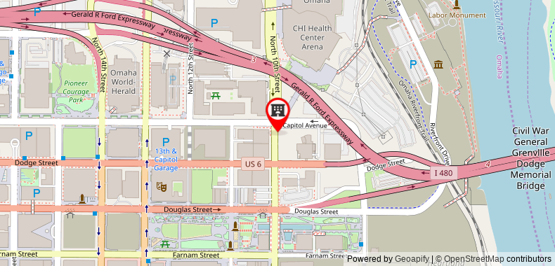 Bản đồ đến Omaha Marriott Downtown at the Capitol District