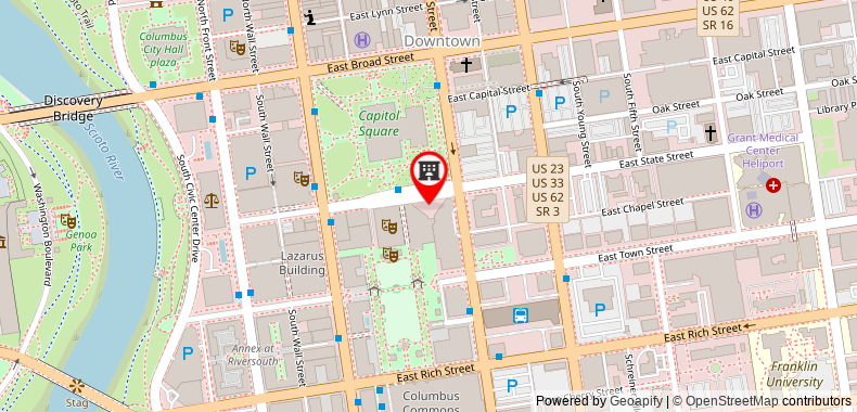 Bản đồ đến Khách sạn Sheraton Columbus at Capitol Square